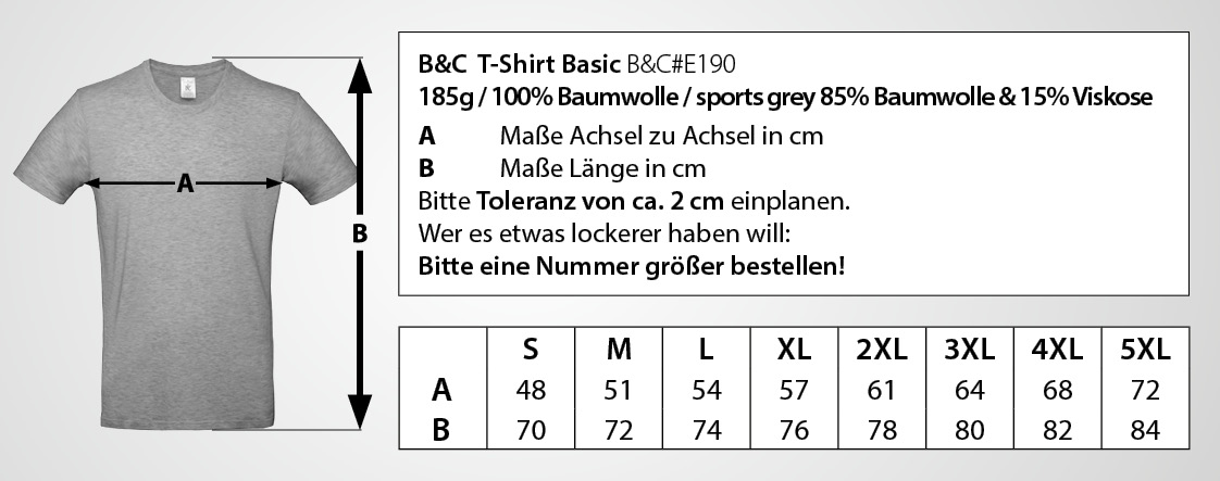 Gr&ouml;&szlig;entabelle T-Shirt